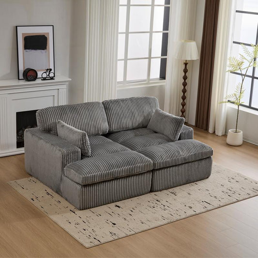 Modular Corduroy Cloud Sofa – Plush, Customizable Comfort for Any Space