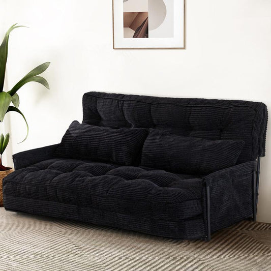 5-Position Adjustable Sofa Bed with Tufted Design & Storage Pockets